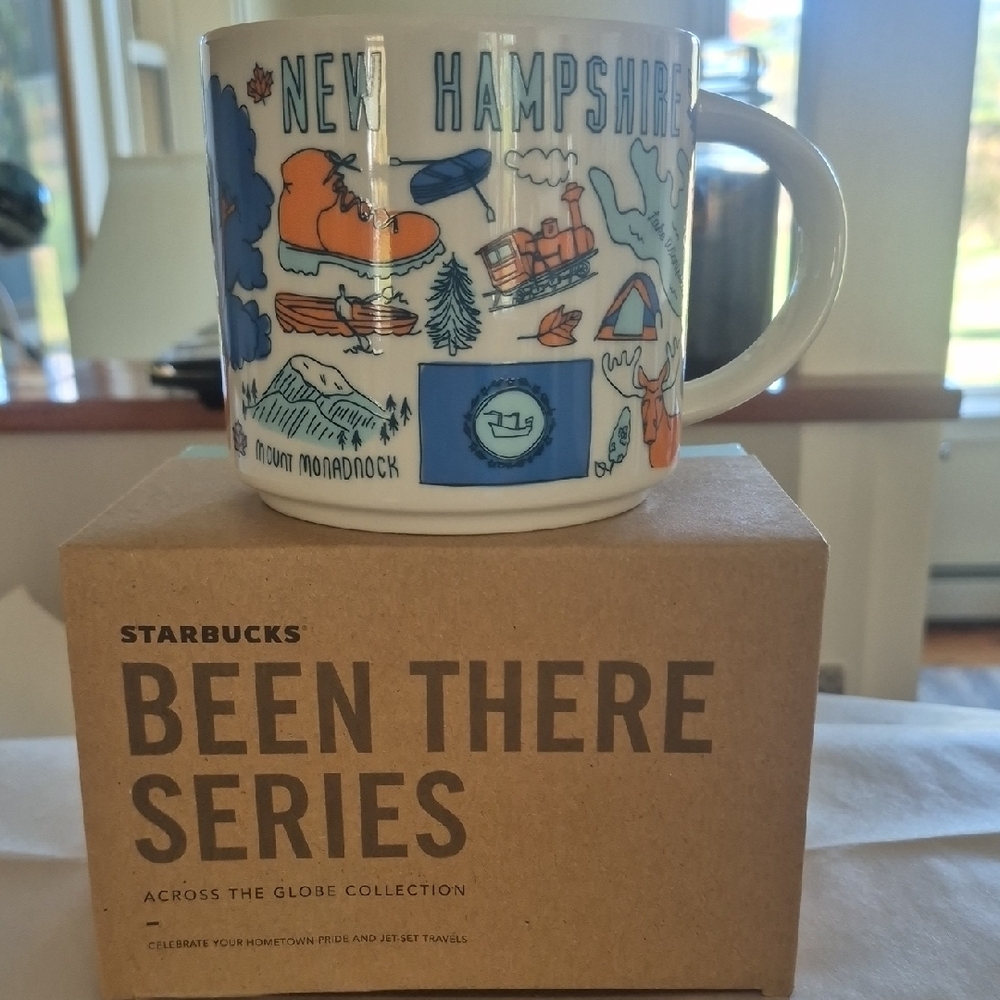 Starbucks New Hampshire BEEN THERE Series Mug - Blue and Orange Design